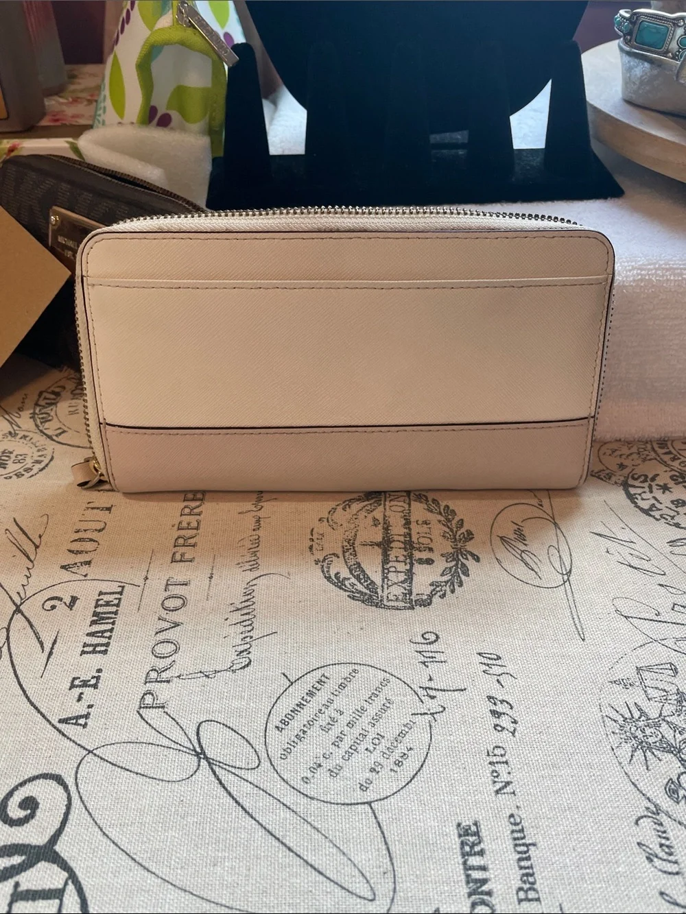 kate spade Light Beige and Taupe  Zip-Around Wallet